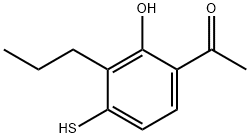 1-(2-Hydroxy-4-Mercapto-3-propylphenyl)ethanone Struktur