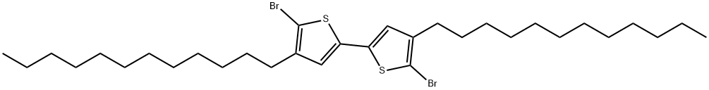 5,5'-ジブロモ-4,4'-ジドデシル-2,2'-ビチオフェン 化学構造式
