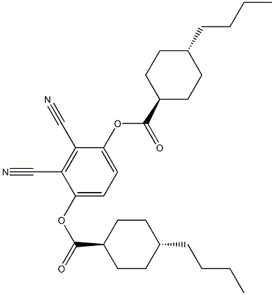 [trans(trans)]-4-Butylcyclohexanecarboxylic acid 2,3-dicyano-1,4-phenylene ester Structure