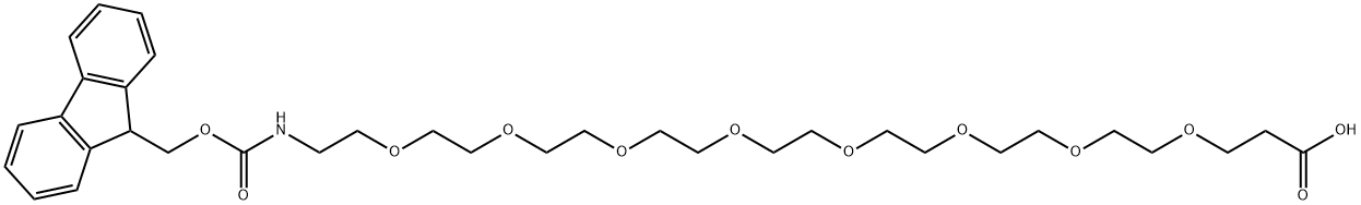 5,8,11,14,17,20,23,26-八氧杂-2-氮杂二十九碳二酸 1-(9H-芴-9-基甲基)酯,756526-02-0,结构式