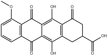 1,2,3,4,6,11-Hexahydro-5,12-dihydroxy-7-Methoxy-4,6,11-trioxo-2-naphthacenecarboxylic Acid Struktur