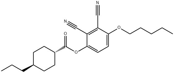 反式-4-丙基-环己烷羧酸 2,3-二氰基-4-(戊氧基)苯基酯,75941-50-3,结构式