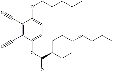 trans-4-Butylcyclohexanecarboxylic acid 2,3-dicyano-4-(pentyloxy)phenyl ester Struktur
