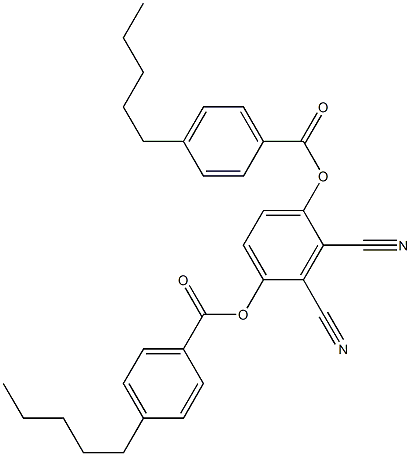 2,3-二氰基-1,4-亚苯基双(4-戊基苯甲酸)酯 结构式