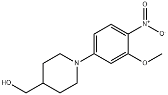 [1-(3-Methoxy-4-nitro-phenyl)-piperidin-4-yl]-Methanol Struktur