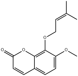 7-Methoxy-8-[(3-methyl-2-buten-1-yl)oxy]-2H-1-benzopyran-2-one Struktur
