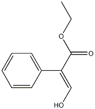 3-ヒドロキシ-2-フェニルアクリル酸エチル 化学構造式