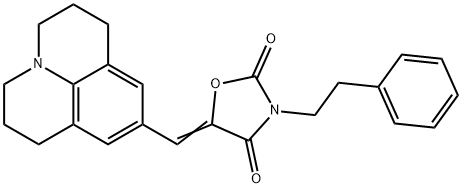 (E)-5-((1,2,3,5,6,7-hexahydropyrido[3,2,1-ij]quinolin
-9-yl)Methylene)
-3-phenethyloxazolidine-2,4-dione Structure