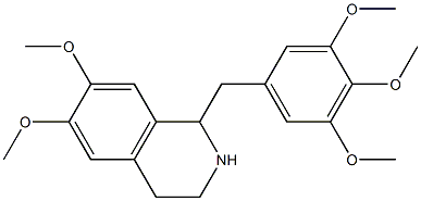 1,2,3,4-四氢-6,7-二甲氧基-1-[(3,4,5-三甲氧基苯基)甲基]异喹啉, 7668-88-4, 结构式