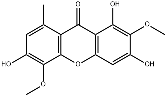 1,3,6-三羟基-4,5-二甲氧基-8-甲基-9H-氧杂蒽-9-酮 结构式