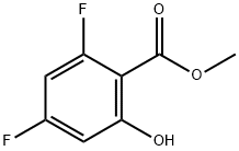 2,4-ジフルオロ-6-ヒドロキシ安息香酸メチル 化学構造式