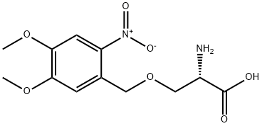 (S)-2-アミノ-3-(4,5-ジメトキシ-2-ニトロベンジルオキシ)プロパン酸 化学構造式