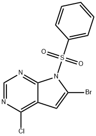6-broMo-4-chloro-7-(phenylsulfonyl)-7H-pyrrolo[2,3-d]pyriMidine Structure