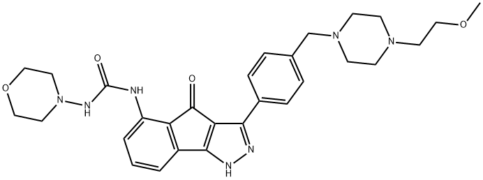N-[1,4-二氢-3-[4-[[4-(2-甲氧基乙基)-1-哌嗪基]甲基]苯基]-4-氧代茚并[1,2-C]吡唑-5-基]-N