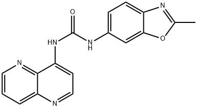 N-(2-METHYL-6-BENZOOXAZOLYL)-N''-1,5-NAPHTHYRIDIN-4-YL UREA Structure