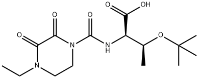 (2R,3S)-3-(TERT-ブチルトキシ)-2-(4-エチル-2,3-ジオキソピペラジン-1-カルボキサミド)ブタン酸 化学構造式
