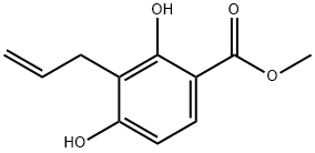 3-烯丙基-2,4-二羟基苯甲酸甲酯, 79557-59-8, 结构式