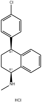 顺式-4-(4-氯苯基)-1,2,3,4-四氢-N-甲基-1-萘胺盐酸盐, 79559-98-1, 结构式