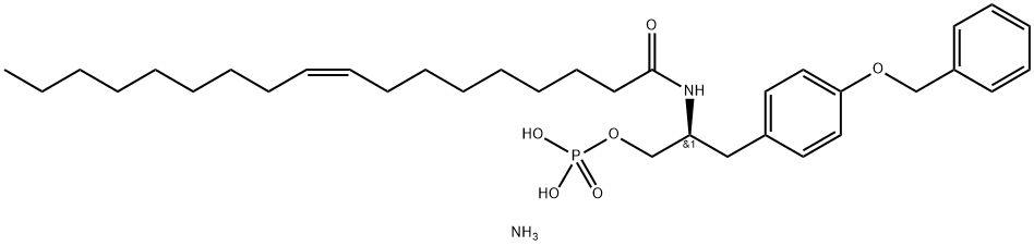 (S)-phosphoric acid Mono-[3-(4-benzyloxy-phenyl)-2-octadec-9-enoylaMino-propyl] ester (aMMoniuM salt) Structure