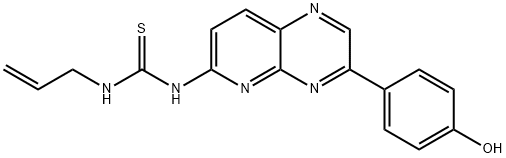 N-[3-(4-羟基苯基)吡啶并[2,3-B]吡嗪-6-基]-N'-2-丙烯-1-基硫脲 结构式
