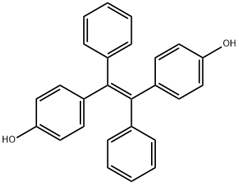 Phenol, 4-[(1E)-2-(4-hydroxyphenyl)-1,2-diphenylethenyl]-
Phenol, 4,4'-(1,2-diphenyl-1,2-ethenediyl)bis-, (E)- (9CI) Structure