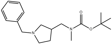 tert-butyl ((1-benzylpyrrolidin-3-yl)Methyl)(Methyl)carbaMate Struktur