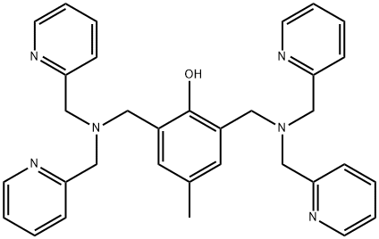 2,6-双{[双(2-吡啶基甲基)氨基]甲基}-4-甲基苯酚, 80528-41-2, 结构式
