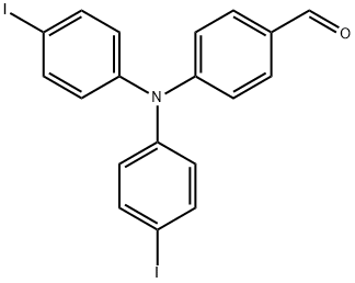 4-[ビス(4-ヨードフェニル)アミノ]ベンズアルデヒド 化学構造式