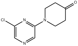 1-(6-氯吡嗪-2-基)哌啶-4-酮, 80959-07-5, 结构式