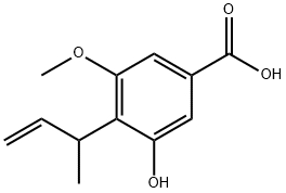 4-(丁-3-烯-2-基)-3-羟基-5-甲氧基苯甲酸, 81184-33-0, 结构式