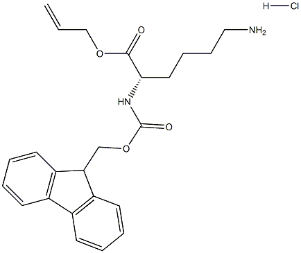 N2-[芴甲氧羰基]-L-赖氨酸烯丙酯单盐酸盐, 815619-80-8, 结构式