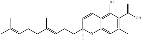 (2S)-2-[(3E)-4,8-二甲基-3,7-壬二烯-1-基]-5-羟基-2,7-二甲基-2H-1-苯并吡喃-6-羧酸,82003-90-5,结构式