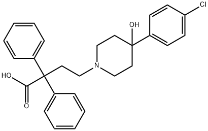4-[4-(4-Chlorophenyl)-4-hydroxypiperidin-1-yl]-2,2-diphenyl-butyric acid Struktur
