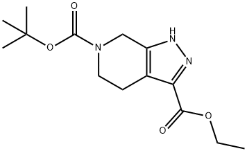 6-(叔丁基)-3-乙基1,4,5,7-四氢-6H-吡唑并[3,4-C]吡啶-3,6-二羧酸酯, 821785-75-5, 结构式