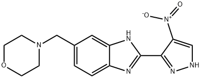 1H-BenziMidazole, 6-(4-MorpholinylMethyl)-2-(4-nitro-1H-pyrazol-3-yl)- Structure