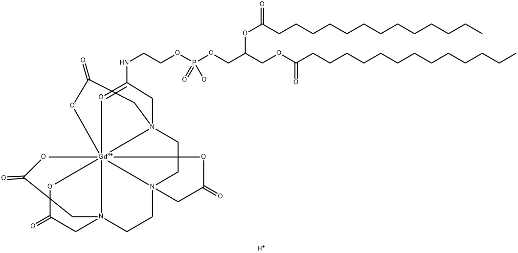 1,2-DIMYRISTOYL-SN-GLYCERO-3-PHOSPHOETHANOLAMINE-N-DIETHYLENETRIAMINEPENTAACETIC ACID (GADOLINIUM SALT);14:0 PE-DTPA (GD) 结构式
