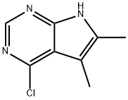 4-クロロ-5,6-ジメチル-7H-ピロロ[2,3-d]ピリミジン 化学構造式