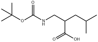 (R,S)-2-イソブチル-3-(BOC-アミノ)プロパン酸 化学構造式