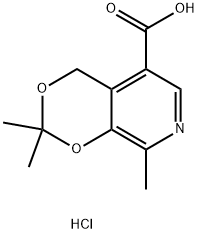 2,2,8-TriMethyl-4H-1,3-dioxino[4,5-c]pyridine-5-carboxylic Acid Hydrochloride, 82896-36-4, 结构式