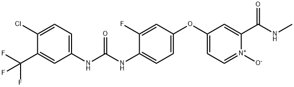 4-(4-(3-(4-chloro-3-(trifluoroMethyl)phenyl)ureido)-3-fluorophenoxy)-2-(MethylcarbaMoyl)pyridine 1-oxide Struktur