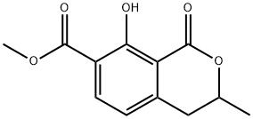 3,4-ジヒドロ-8-ヒドロキシ-3-メチル-1-オキソ-1H-2-ベンゾピラン-7-カルボン酸メチルエステル 化学構造式