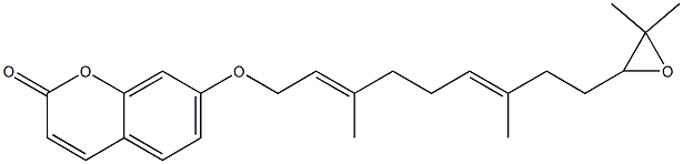 (E,E)-7-[[9-(3,3-Dimethyloxiranyl)-3,7-dimethyl-2,6-nonadienyl]oxy]-2H-1-benzopyran-2-one Struktur