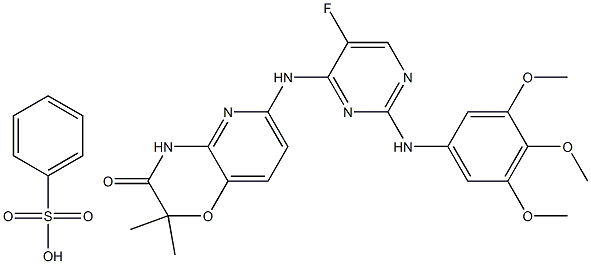 6-[[5-氟-2-[(3,4,5-三甲氧基苯基)氨基]-4-嘧啶基]氨基]-2,2-二甲基-2H-吡啶并[3,2-B]-1,4-恶嗪-3(4H)-酮苯磺酸盐