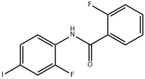 2-フルオロ-N-(2-フルオロ-4-ヨードフェニル)ベンズアミド 化学構造式
