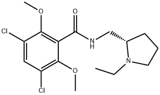 (S)-3,5-Dichloro-N-[(1-ethyl-2-pyrrolidinyl)Methyl]-2,6-diMethoxybenzaMide, 84225-94-5, 结构式