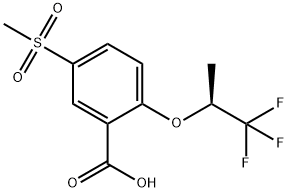 (S)-5-(甲基磺酰基)-2 - ((1,1,1-三氟丙烷-2-基)氧基)苯甲酸, 845616-82-2, 结构式
