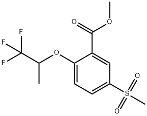 5-Methylsulfonyl-2-(2,2,2-trifluoro-1-Methylethoxy)benzoic acid Methyl ester Structure