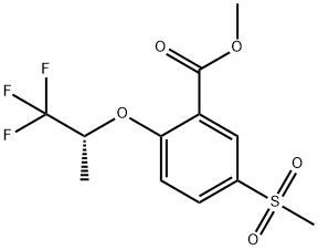 5-Methylsulfonyl-2-[((R)-2,2,2-trifluoro-1-Methylethyl)oxy]benzoic acid Methyl ester Structure