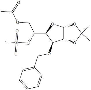 1,2-O-(1-Methylethylidene)-3-O-(phenylMethyl)-, 6-acetate 5-Methanesulfonate-a-D-Glucofuranose Struktur