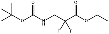 3-(BOC-アミノ)-2,2-ジフルオロプロパン酸エチル 化学構造式